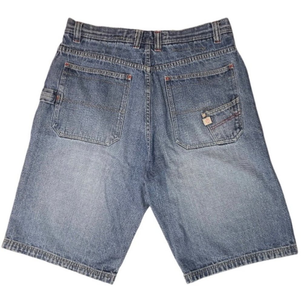 BROOKLYN EXPRESS 70 Denim Men's Distressed Carpenter Shorts 36 Waist Pockets‎